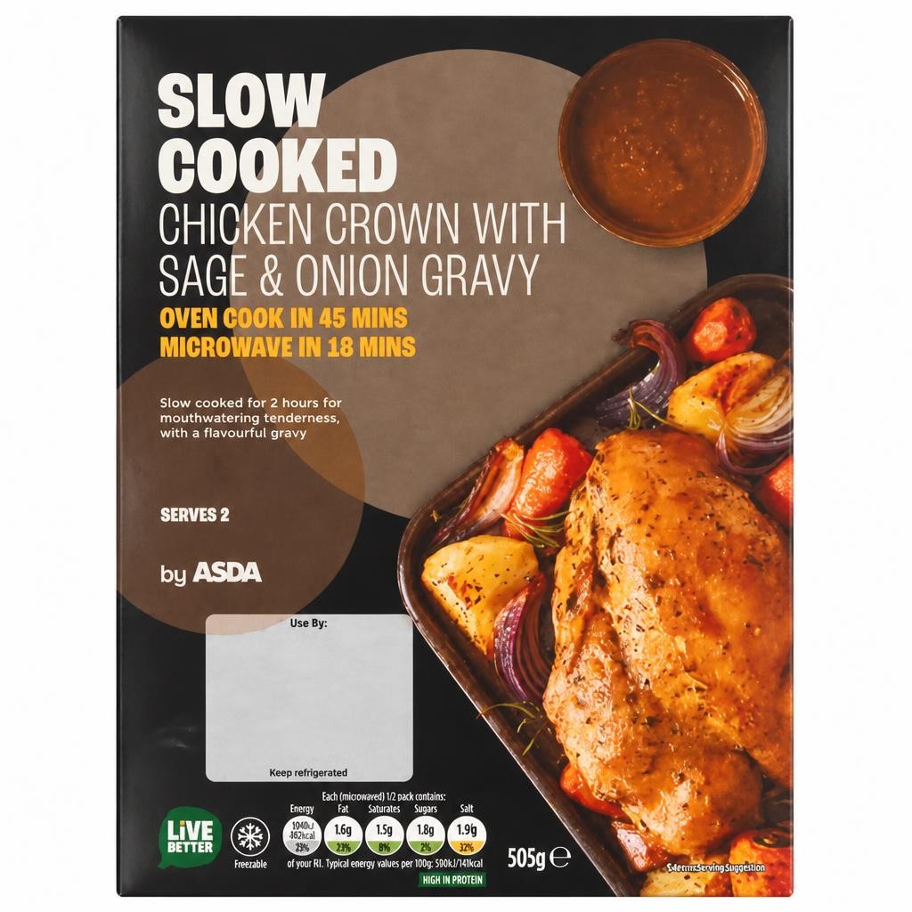 ASDA Slow Cooked Chicken Crown with Sage & Onion Gravy 505g
