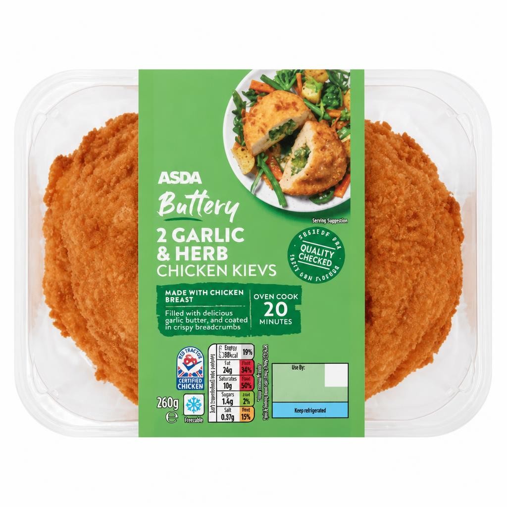 ASDA 2 Buttery Garlic & Herb Chicken Kievs 260g