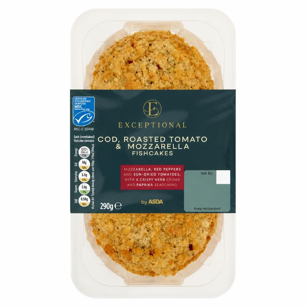 Exceptional by ASDA Cod, Roasted Tomato & Mozzarella Fishcakes 290g