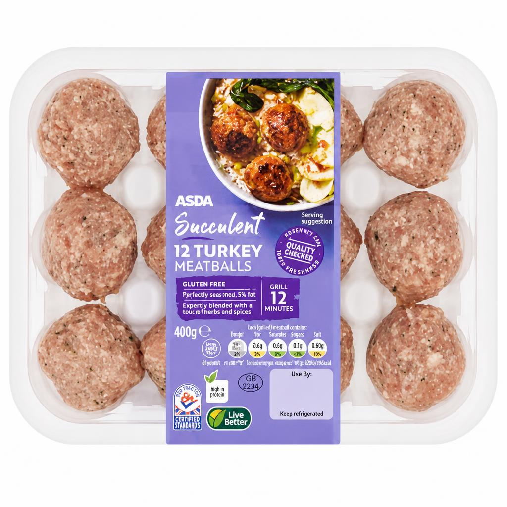 ASDA 12 Succulent Turkey Meatballs 400g