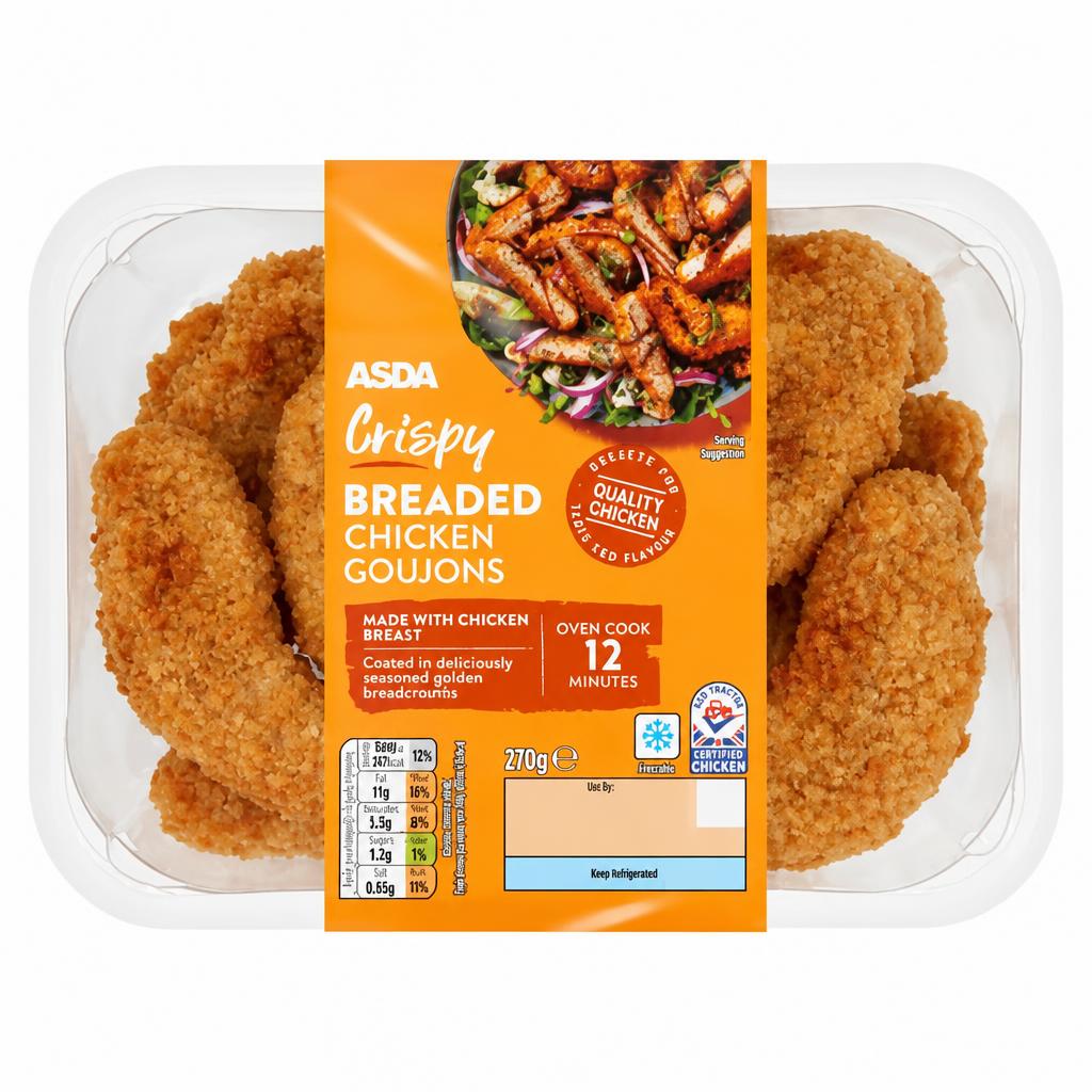 ASDA Crispy Breaded Chicken Goujons 270g