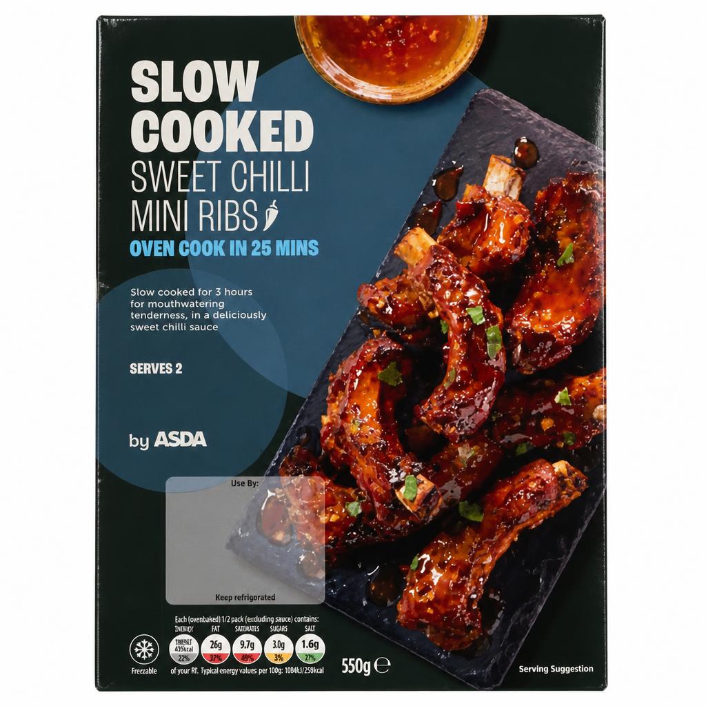 ASDA Slow Cooked Sweet Chilli Mini Ribs 550g