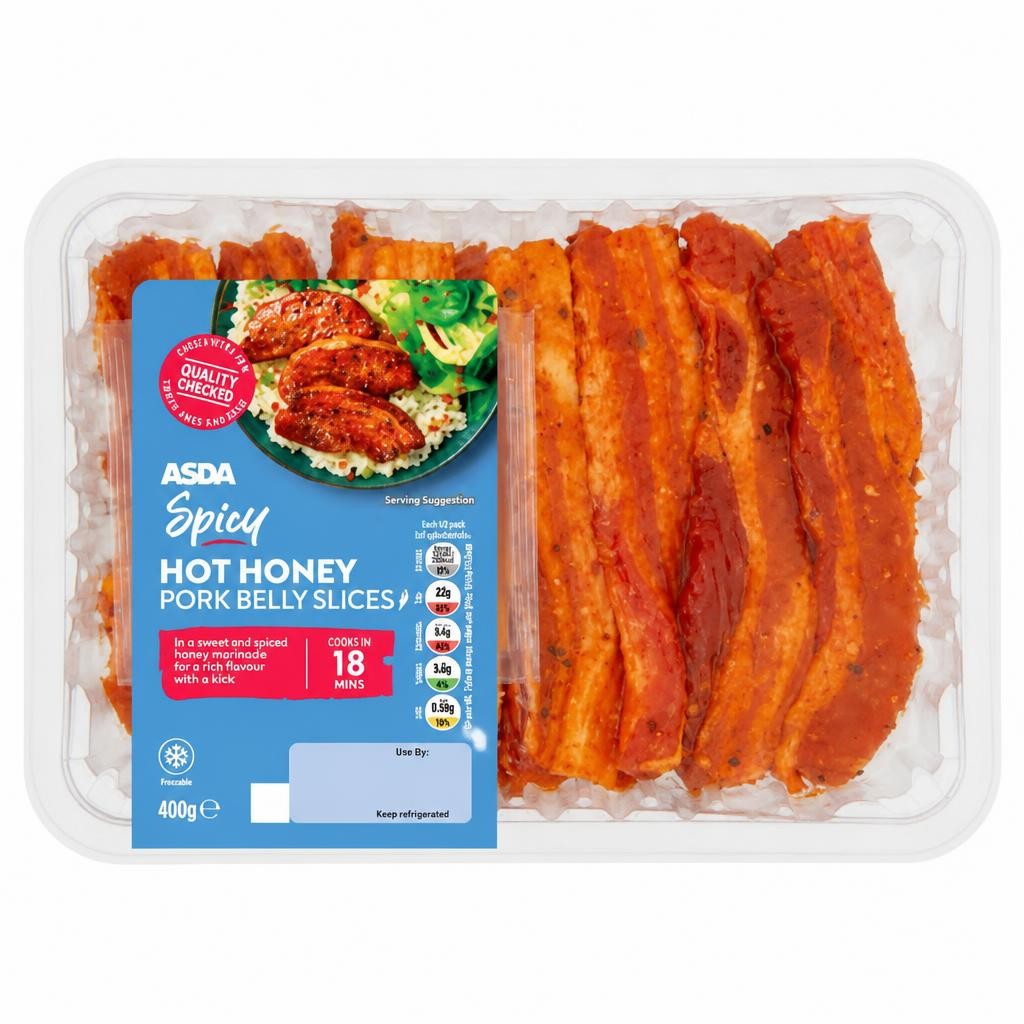 SUMMER GRILL by ASDA Hot Honey Pork Belly Slices 400g