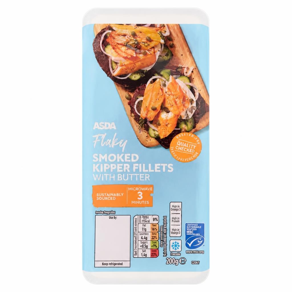 ASDA Flaky Smoked Kipper Fillets with Butter 200g