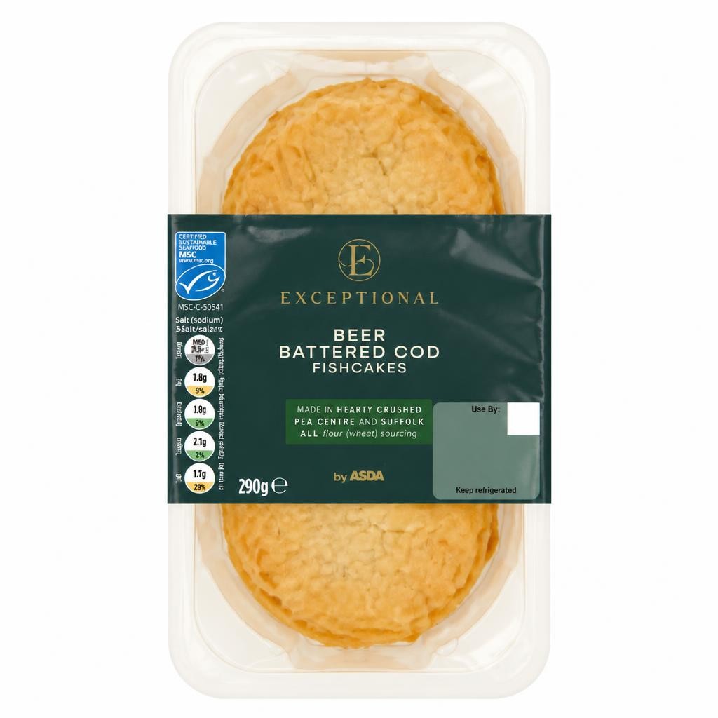 Exceptional by ASDA Beer Battered Cod Fishcakes 290g