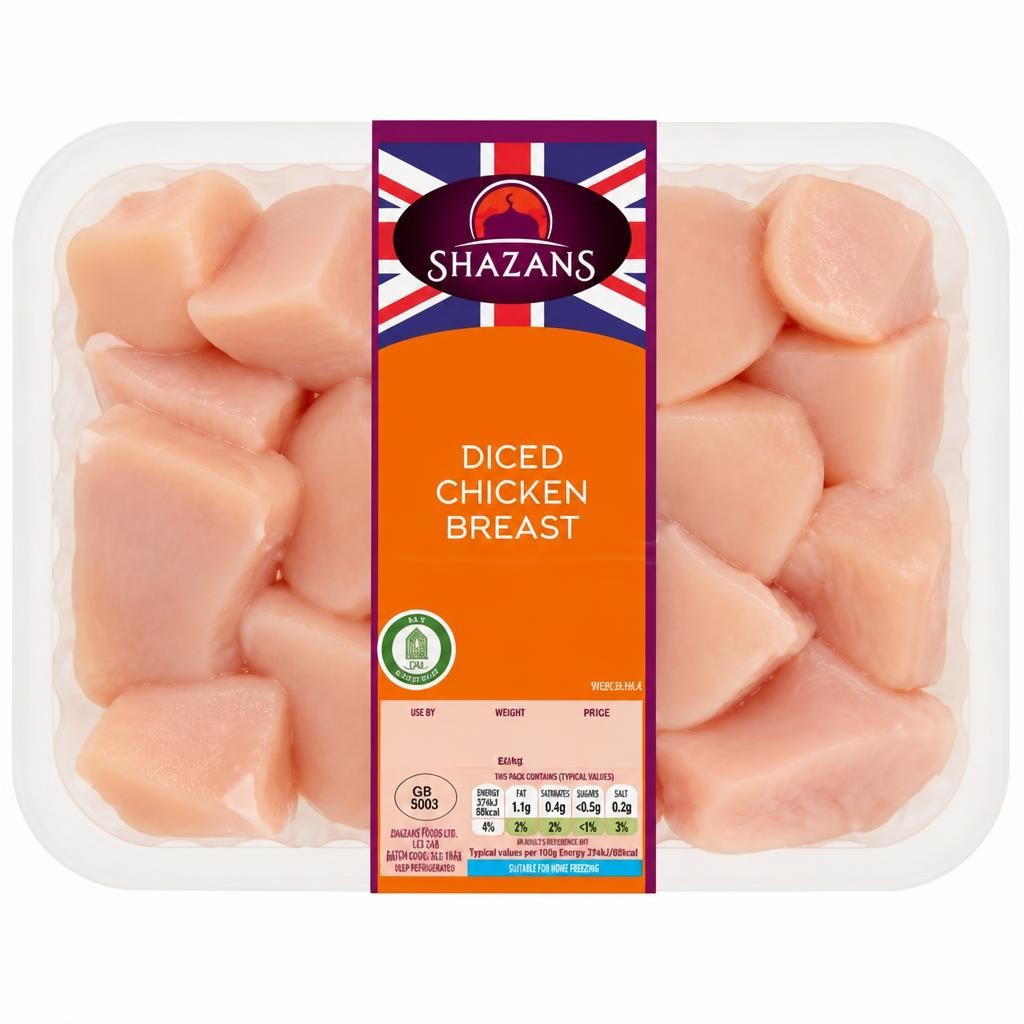 Shazans Diced Chicken Breast 450g