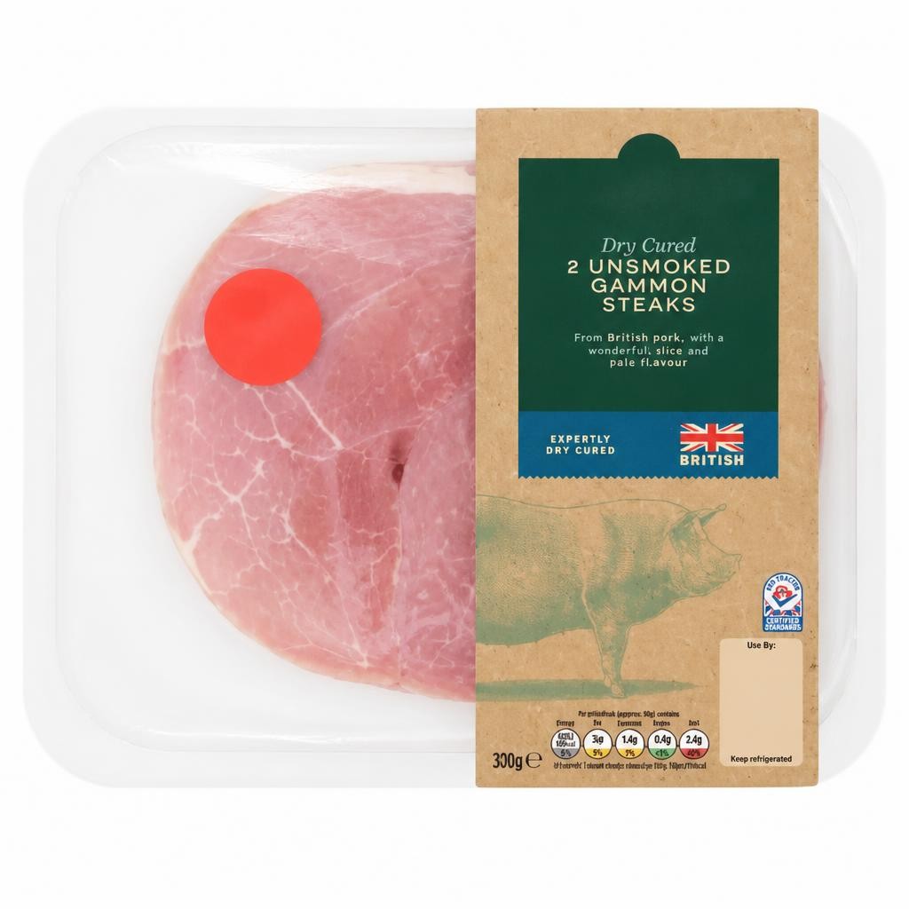ASDA 2 Unsmoked Gammon Steaks 370g