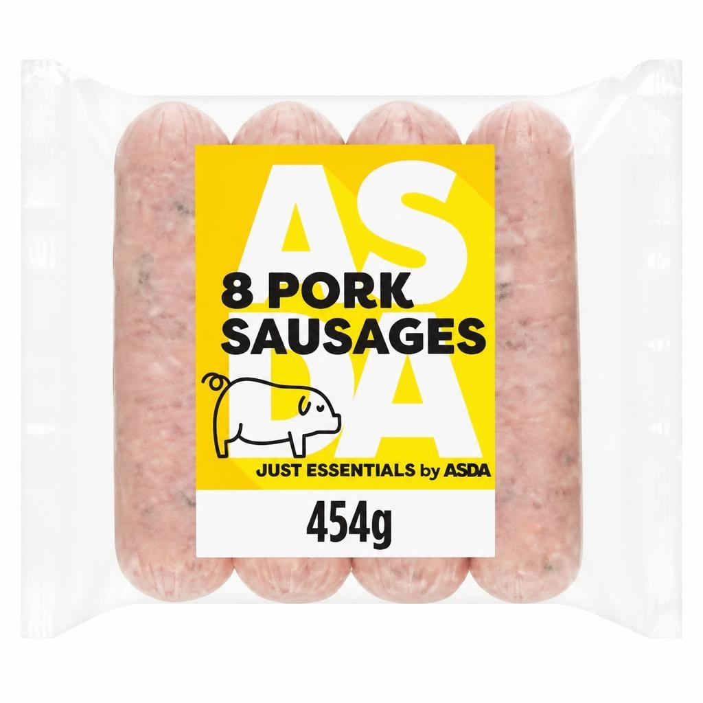 JUST ESSENTIALS by ASDA 8 Pork Sausages 454g