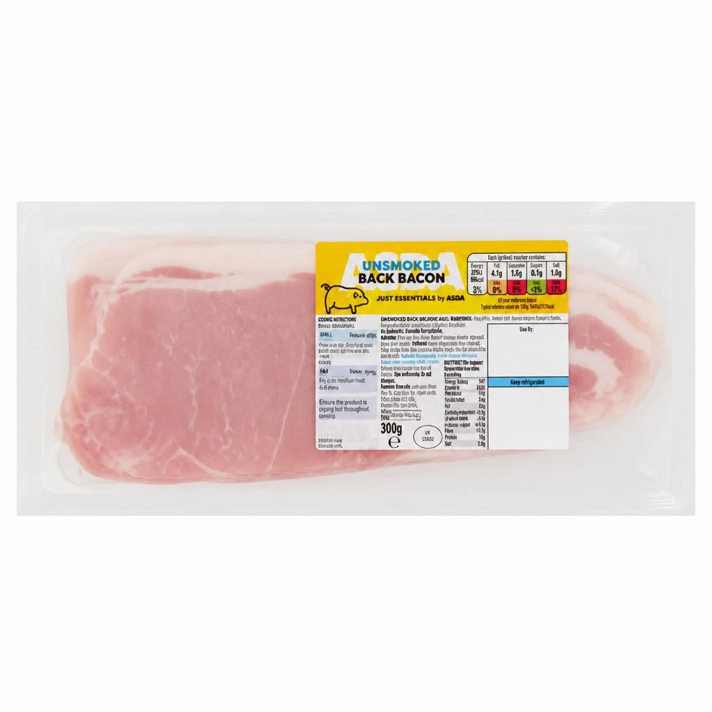 JUST ESSENTIALS by ASDA Unsmoked Back Bacon 300g