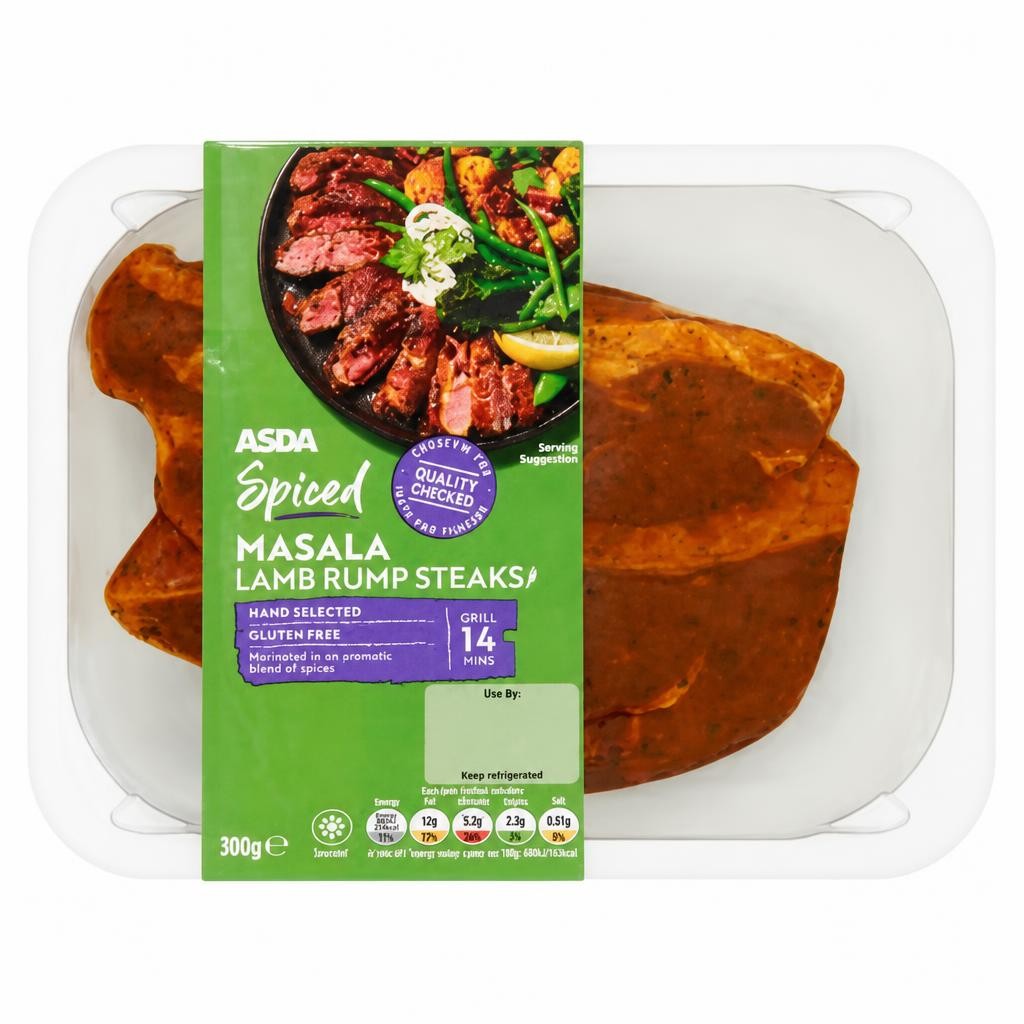 ASDA Spiced Masala Lamb Rump Steaks 300g
