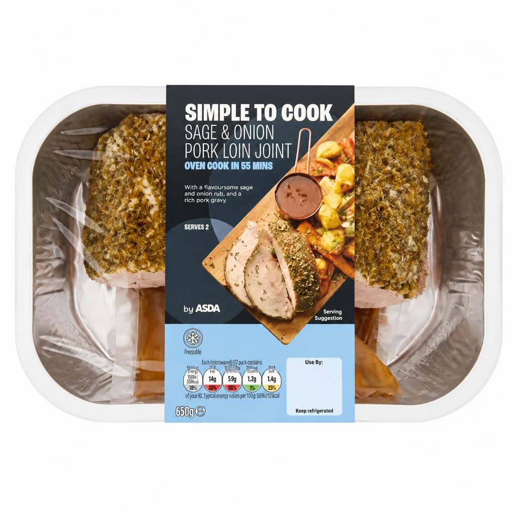 ASDA Sage & Onion Pork Loin Joint 637g