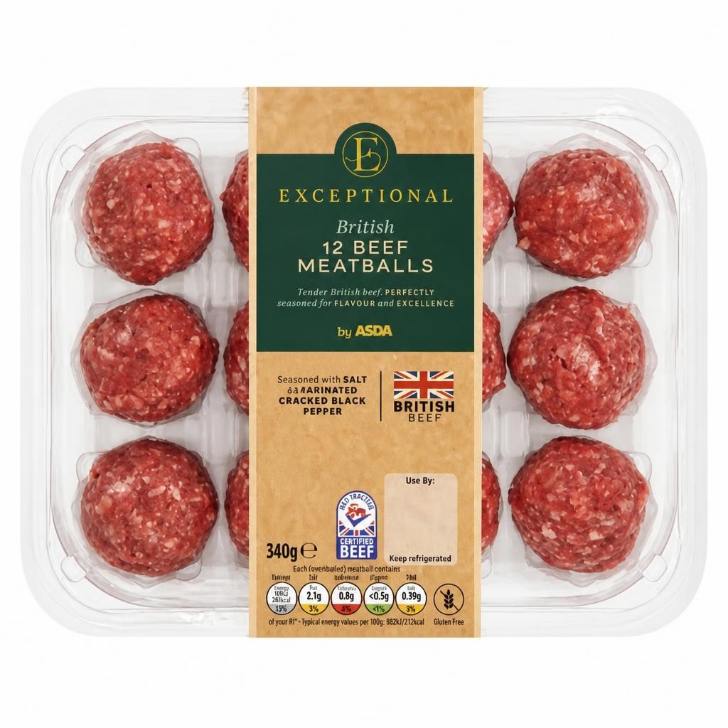 Exceptional by ASDA 12 British Beef Meatballs 340g