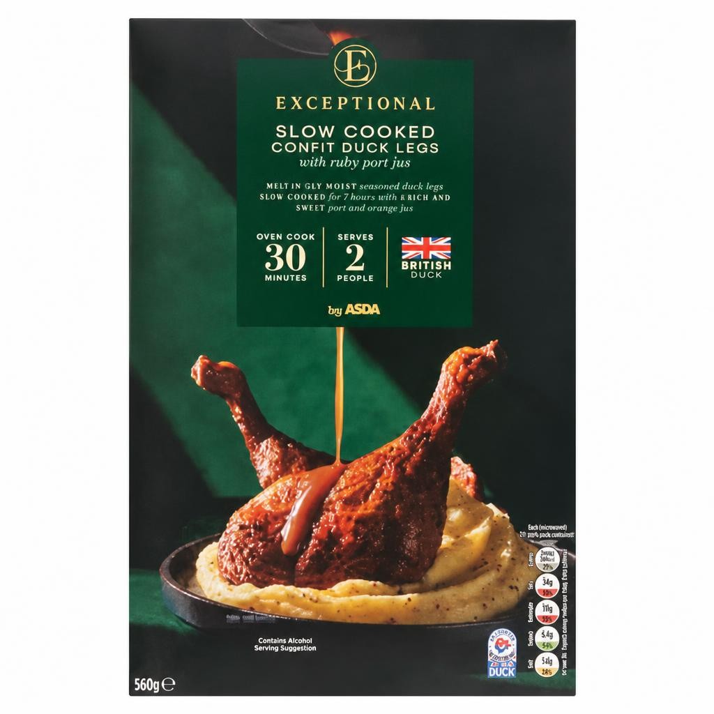 Exceptional by ASDA Slow Cooked Confit Duck Legs with Ruby Port Jus 560g