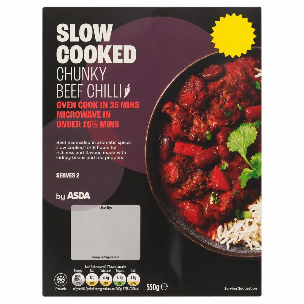 ASDA Slow Cooked Chunky Beef Chilli 550g