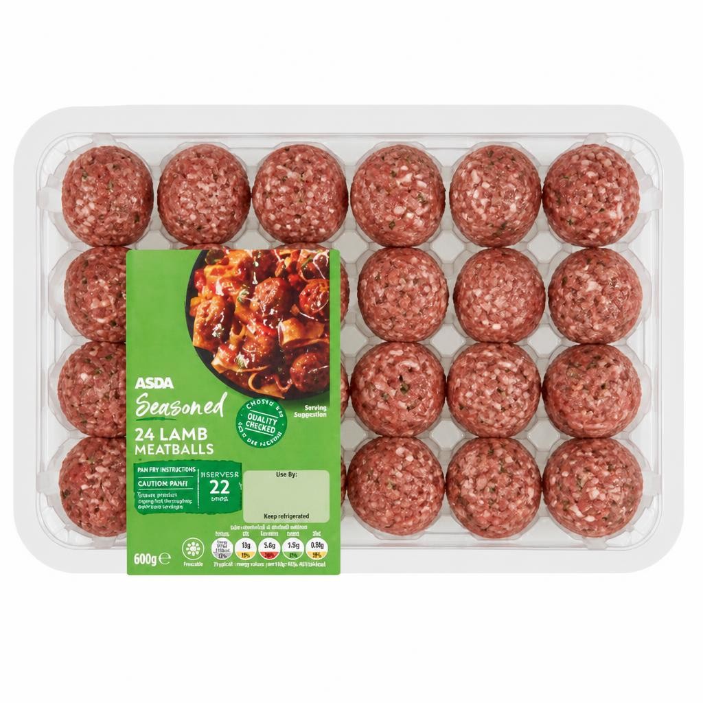 ASDA 24 Seasoned Lamb Meatballs 600g