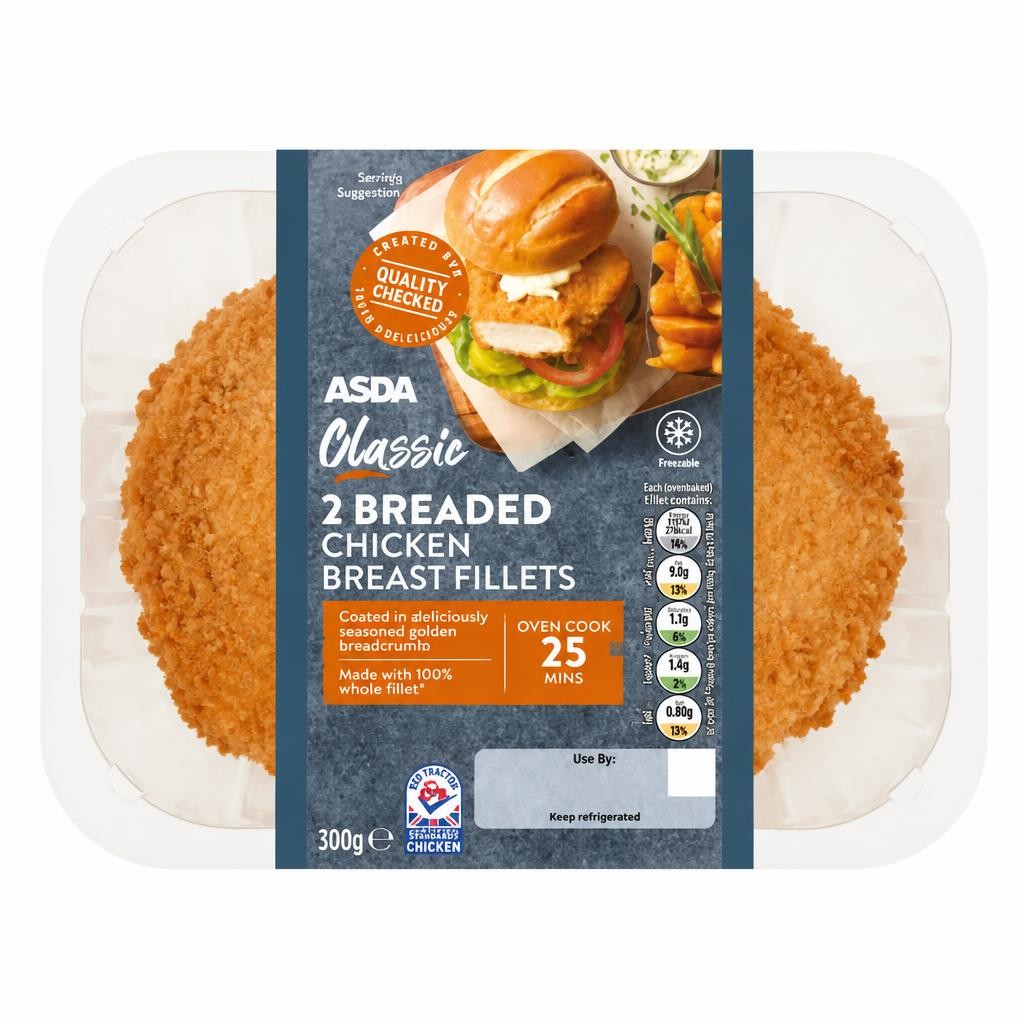 ASDA 2 Classic Breaded Chicken Breast Fillets 300g