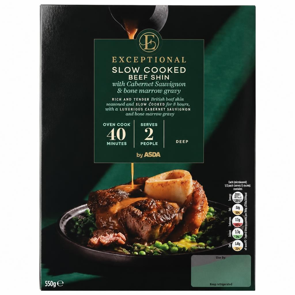 ASDA Exceptional by  Slow Cooked Beef Shin with Cabernet Sauvignon & Bone Marrow Gravy 550g