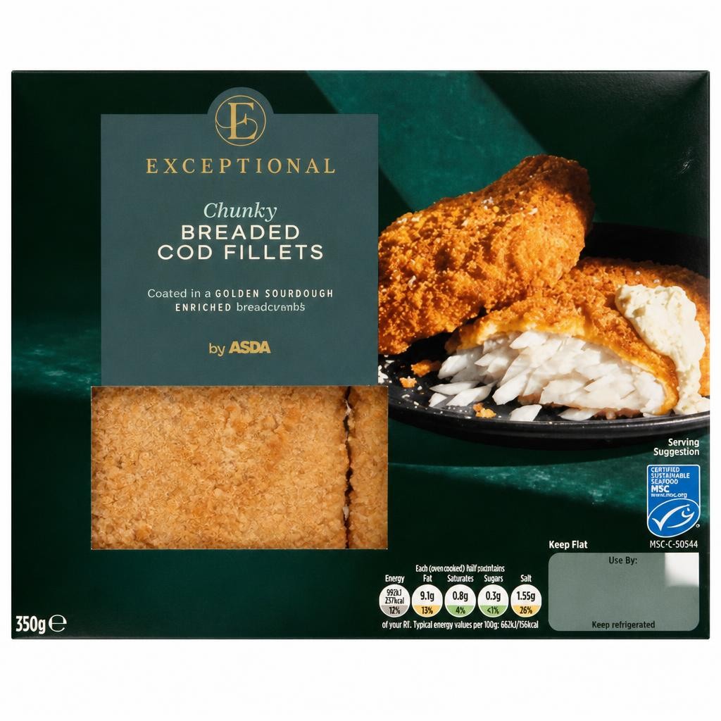 ASDA Exceptional by  Chunky Breaded Cod Fillets 350g