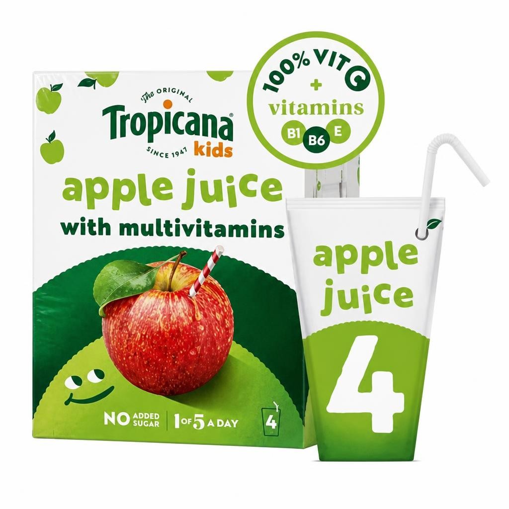 Tropicana Kids Apple Fruit Juice lunchbox 4 x 150ml