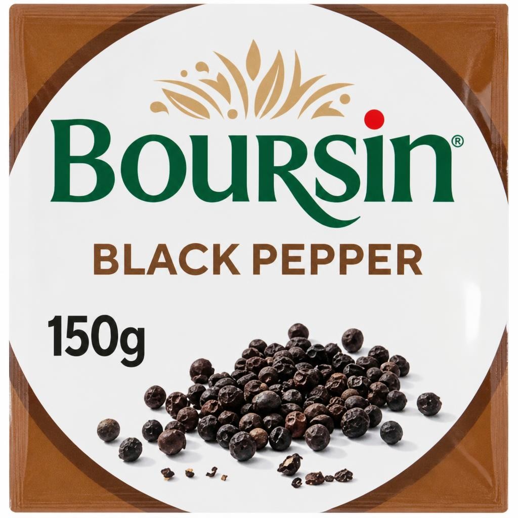 Boursin Black Pepper Soft French Cream Cheese 150g