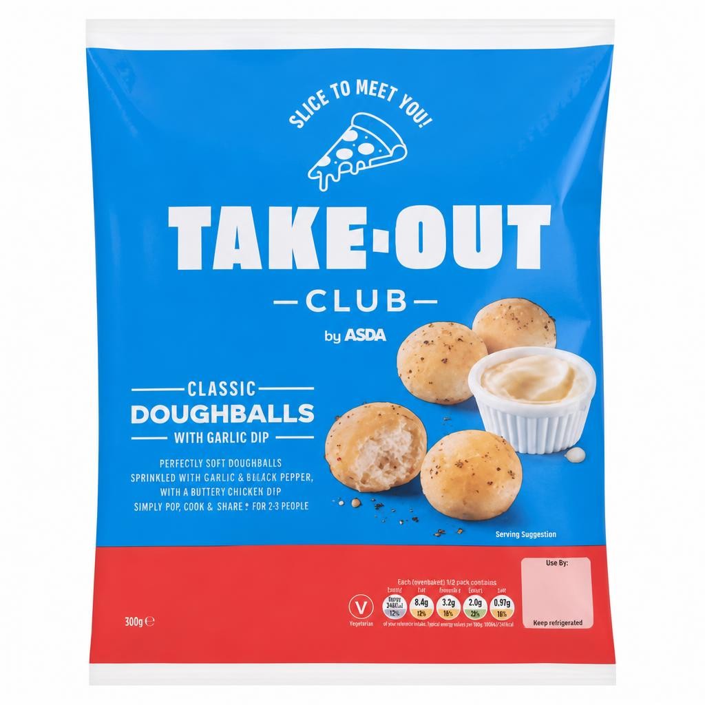 ASDA Take-Out Club by  Classic Doughballs with Garlic Dip 160g