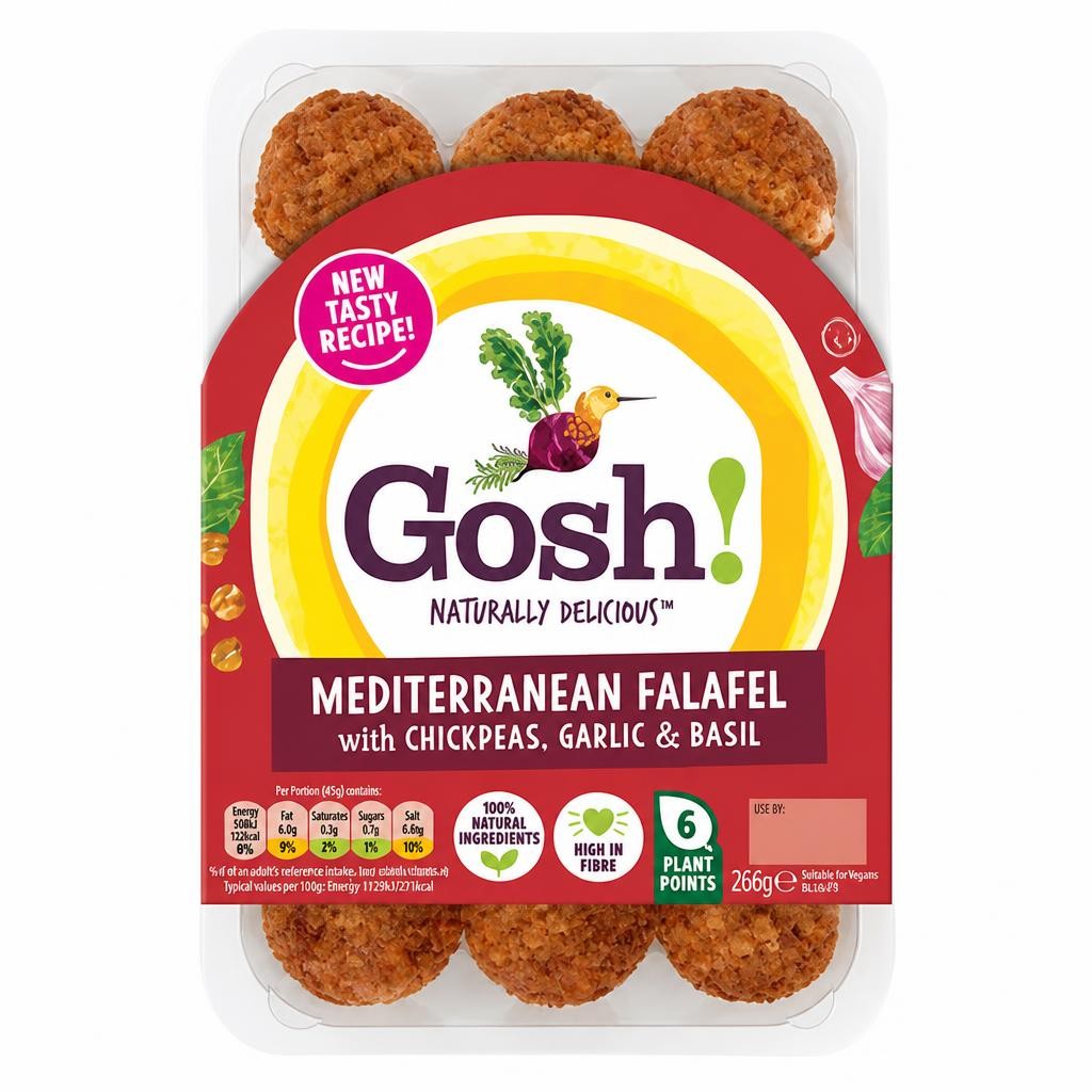Gosh! Mediterranean Falafel with Chickpeas, Garlic & Basil 266g