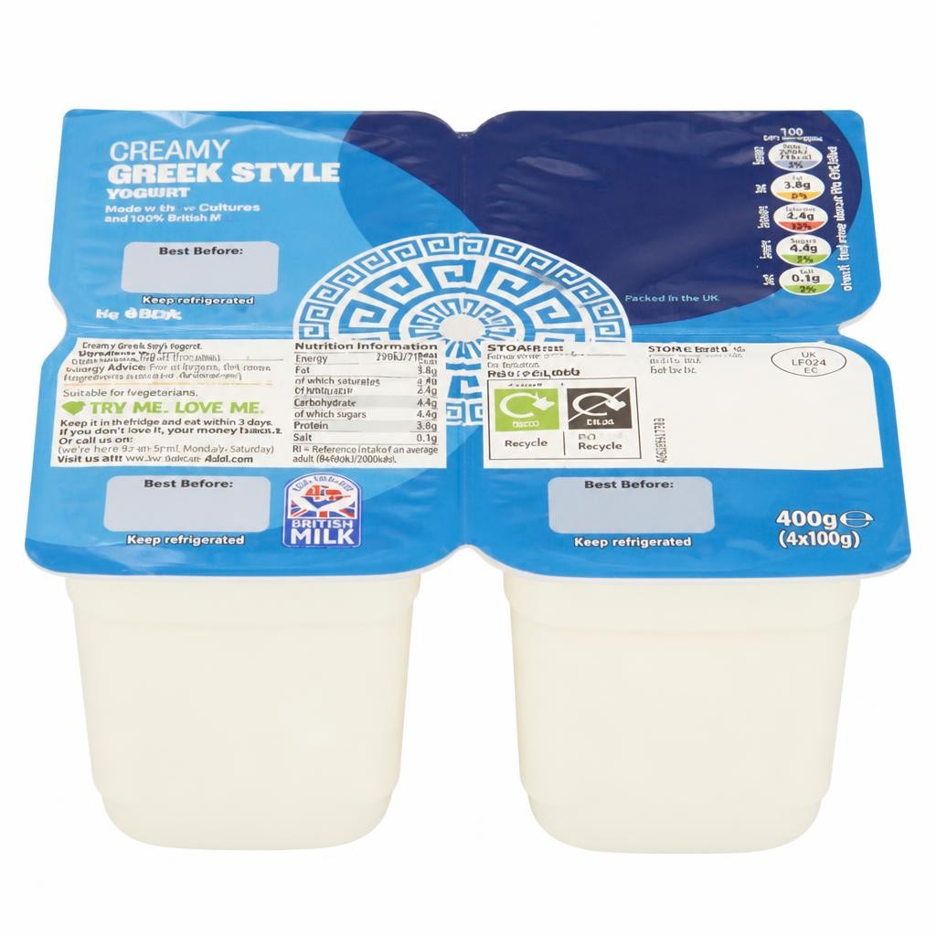 ASDA Creamy Greek Style Yogurts 4 x 100g (400g)