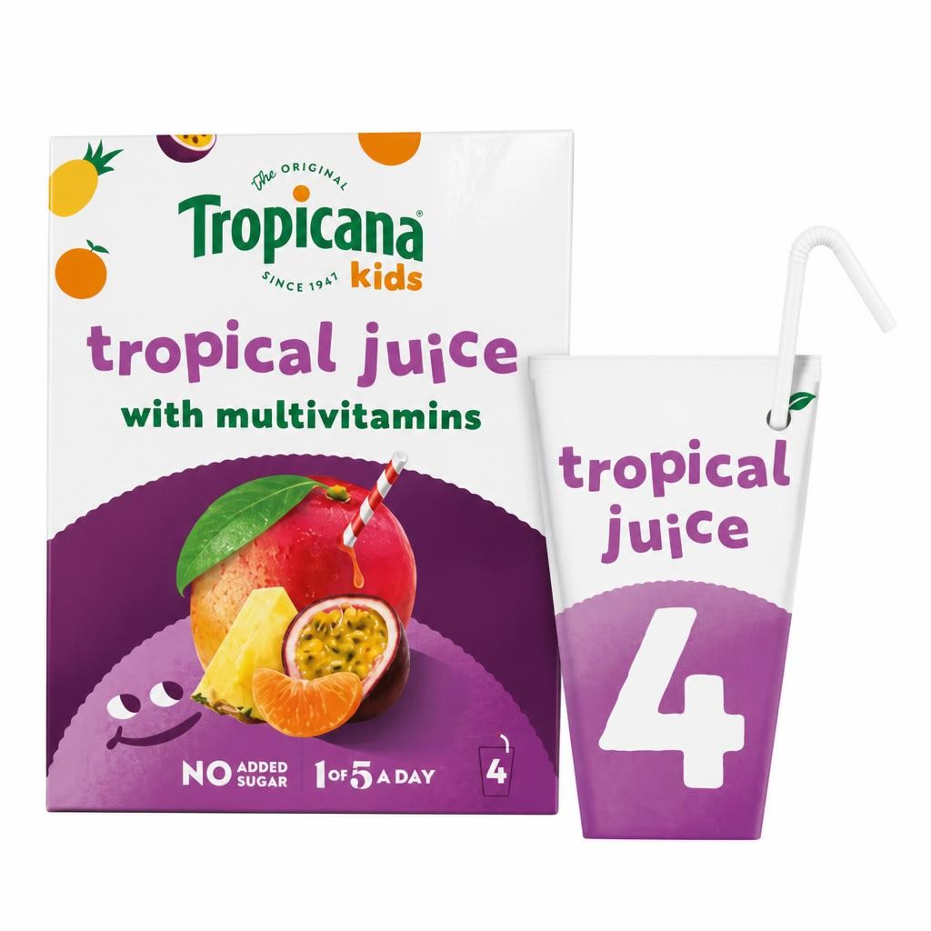Tropicana Kids Tropical Fruit Juice lunchbox 4 x 150ml