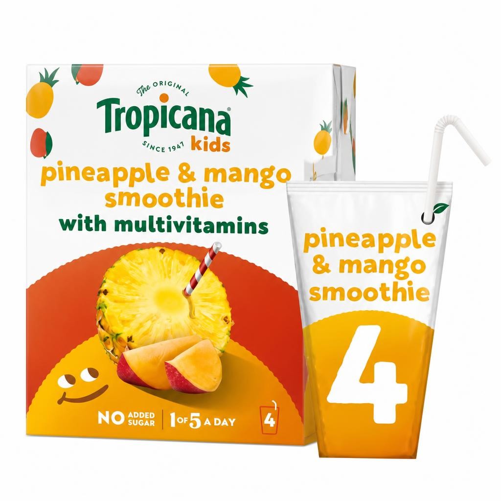 Tropicana Kids Pineapple & Mango Lunchbox Smoothie 4 x 150ml