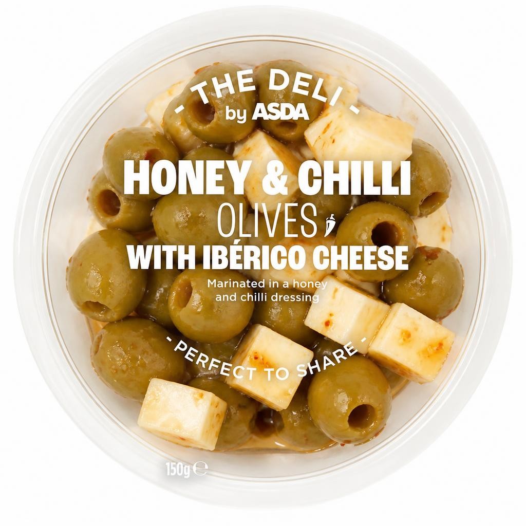 The Deli by ASDA the Deli Honey & Chilli Olives with Ibérico Cheese 150g