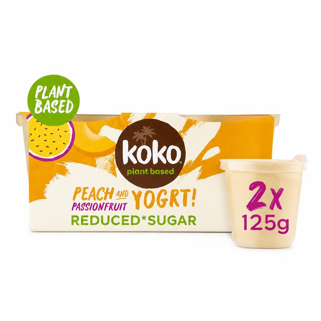 Koko Dairy Free Peach and Passionfruit Yogrt 2 x 125g (250g)
