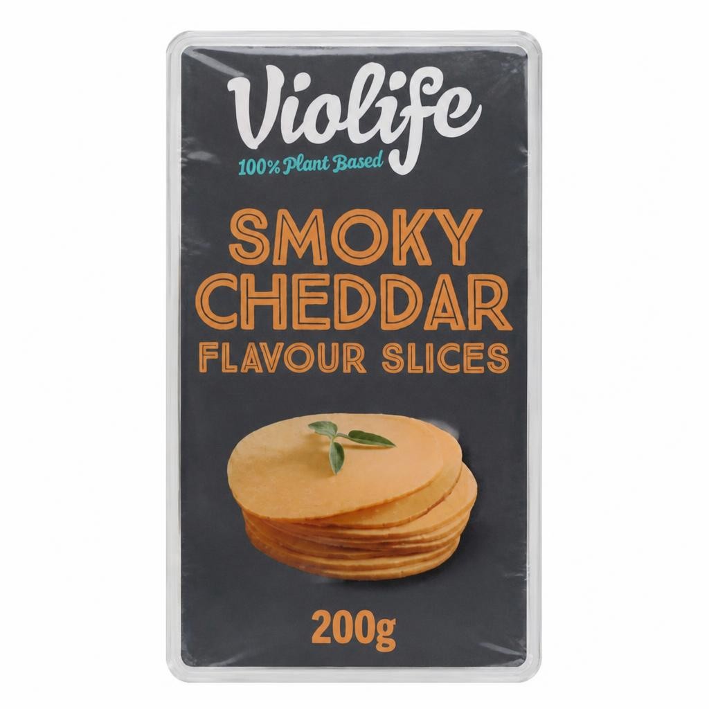 Violife 8 Smoky Cheddar Flavour Round Slices 200g