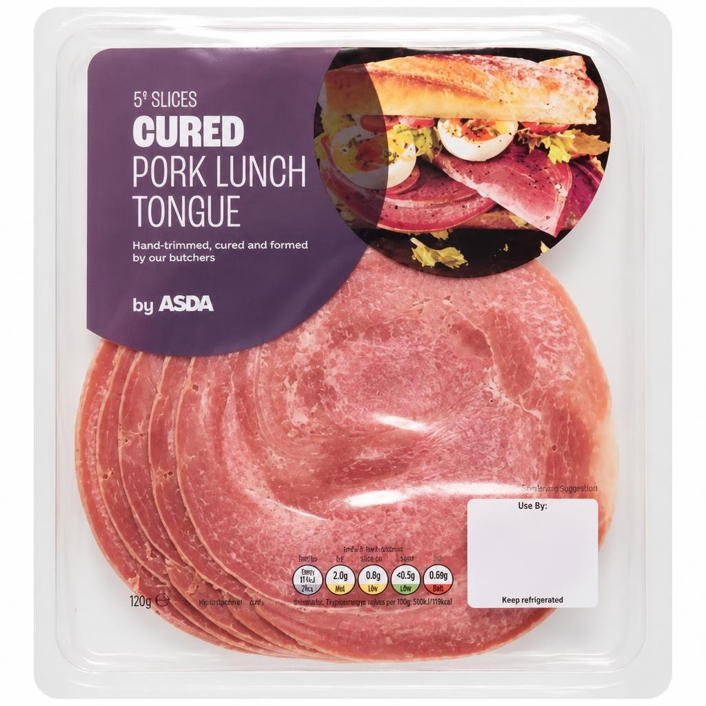 ASDA 5 Slices Cured Pork Lunch Tongue 120g