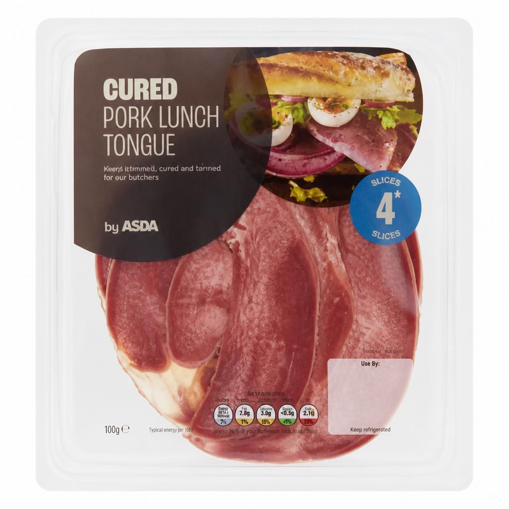 ASDA 4 Cured Pork Lunch Tongue 100g