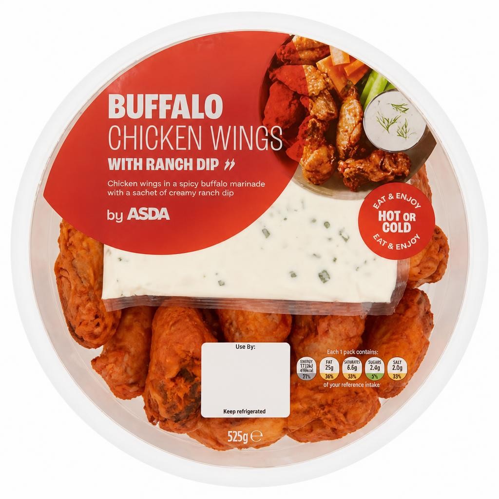 ASDA Buffalo Chicken Wings with Ranch Dip 525g