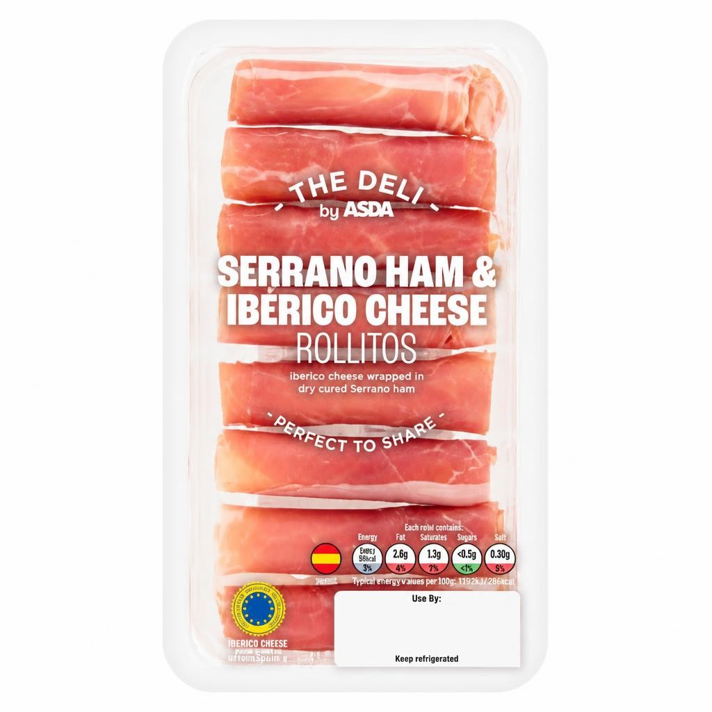 ASDA The Deli Serrano Ham & Ibérico Cheese Rollitos 88g