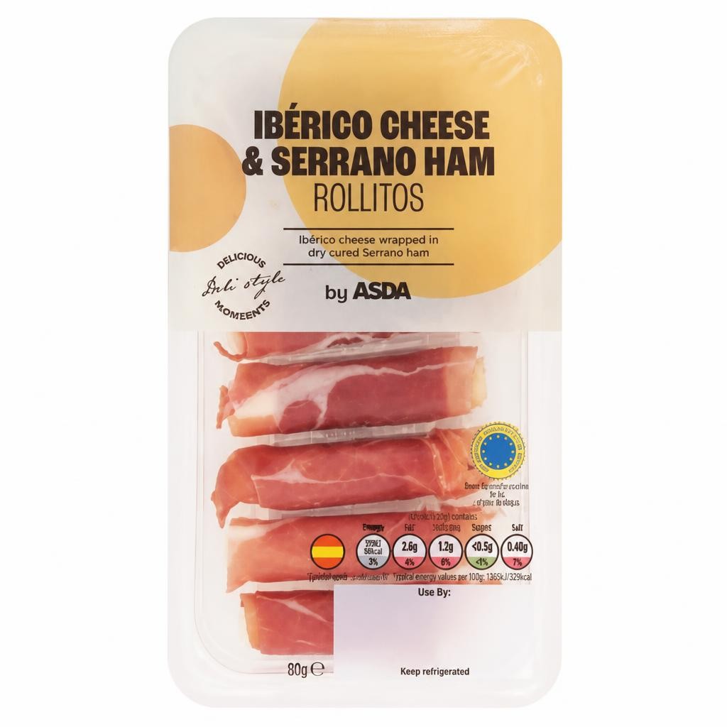 ASDA Ibérico Cheese & Serrano Ham Rollitos 88g