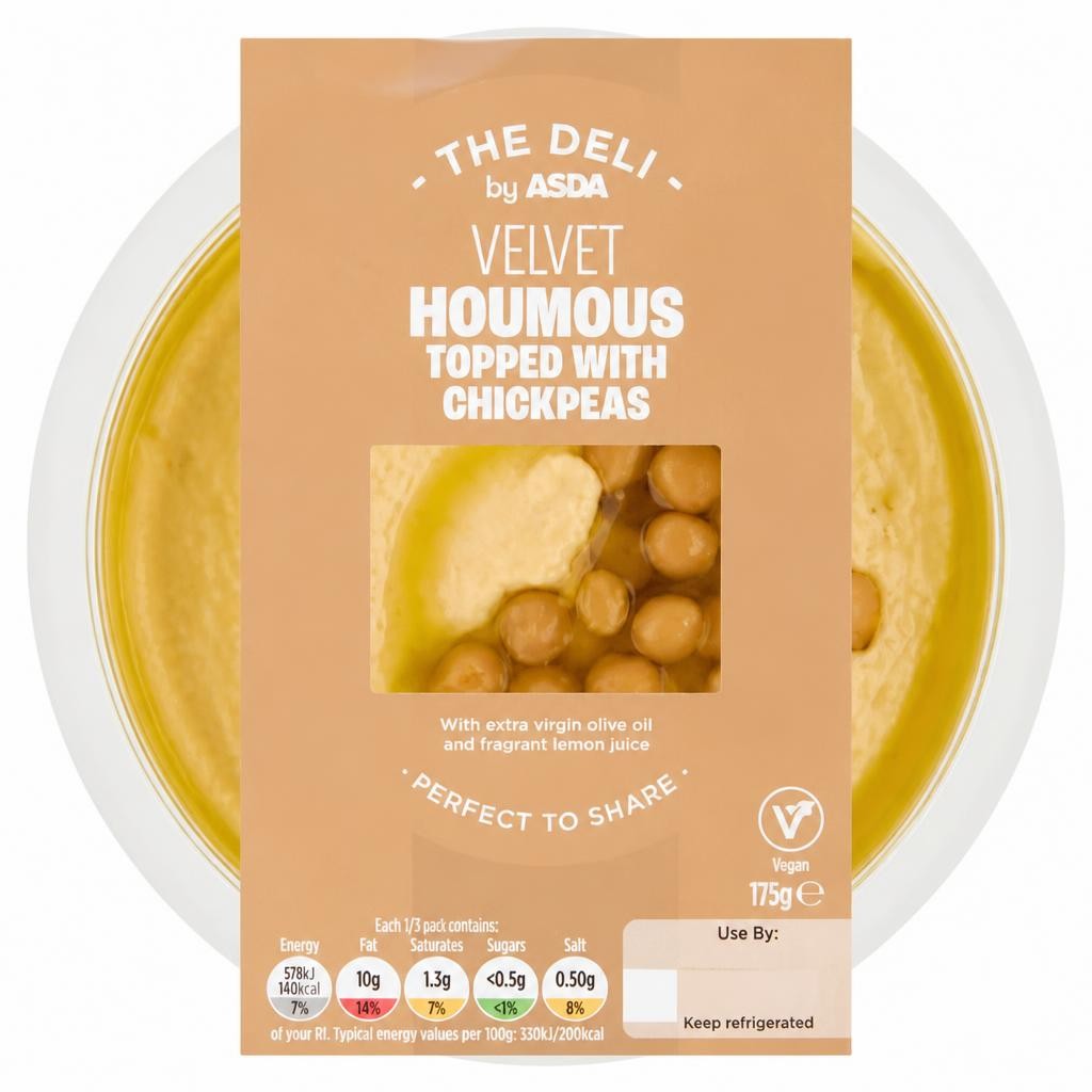Exceptional by ASDA The Deli by  Velvet Houmous Topped with Chickpeas 175g