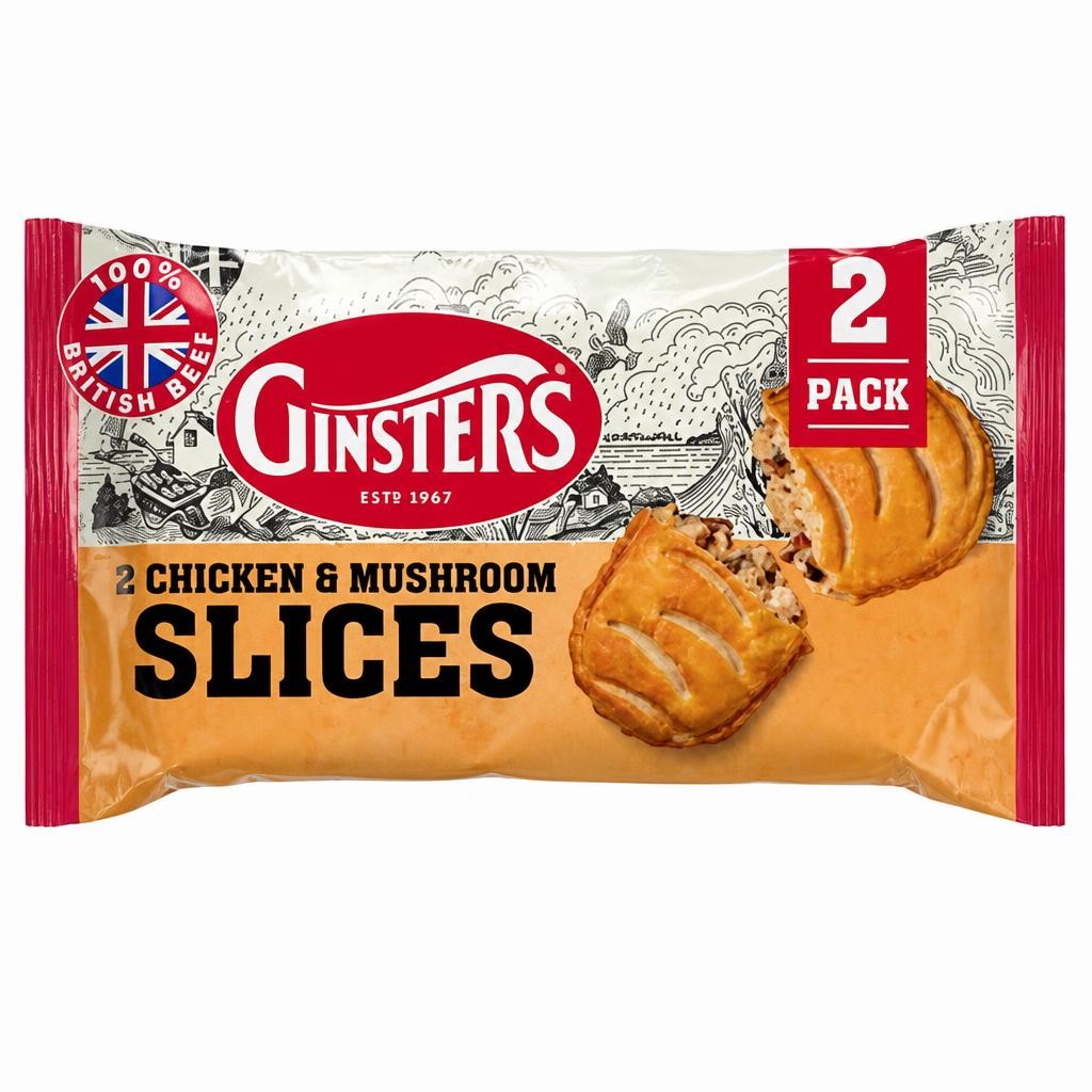 Ginsters 2 Chicken & Mushroom Slices 272g