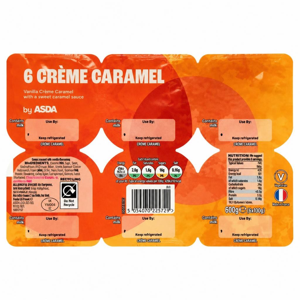 ASDA Crème Caramel 6 x 100 (600g)