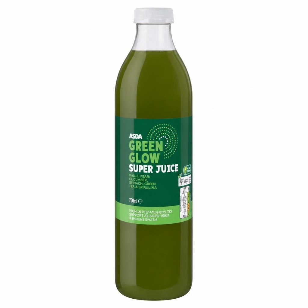 ASDA Green Glow Apple, Pear, Cucumber, Matcha Green Tea & Spirulina Super Juice 750ml