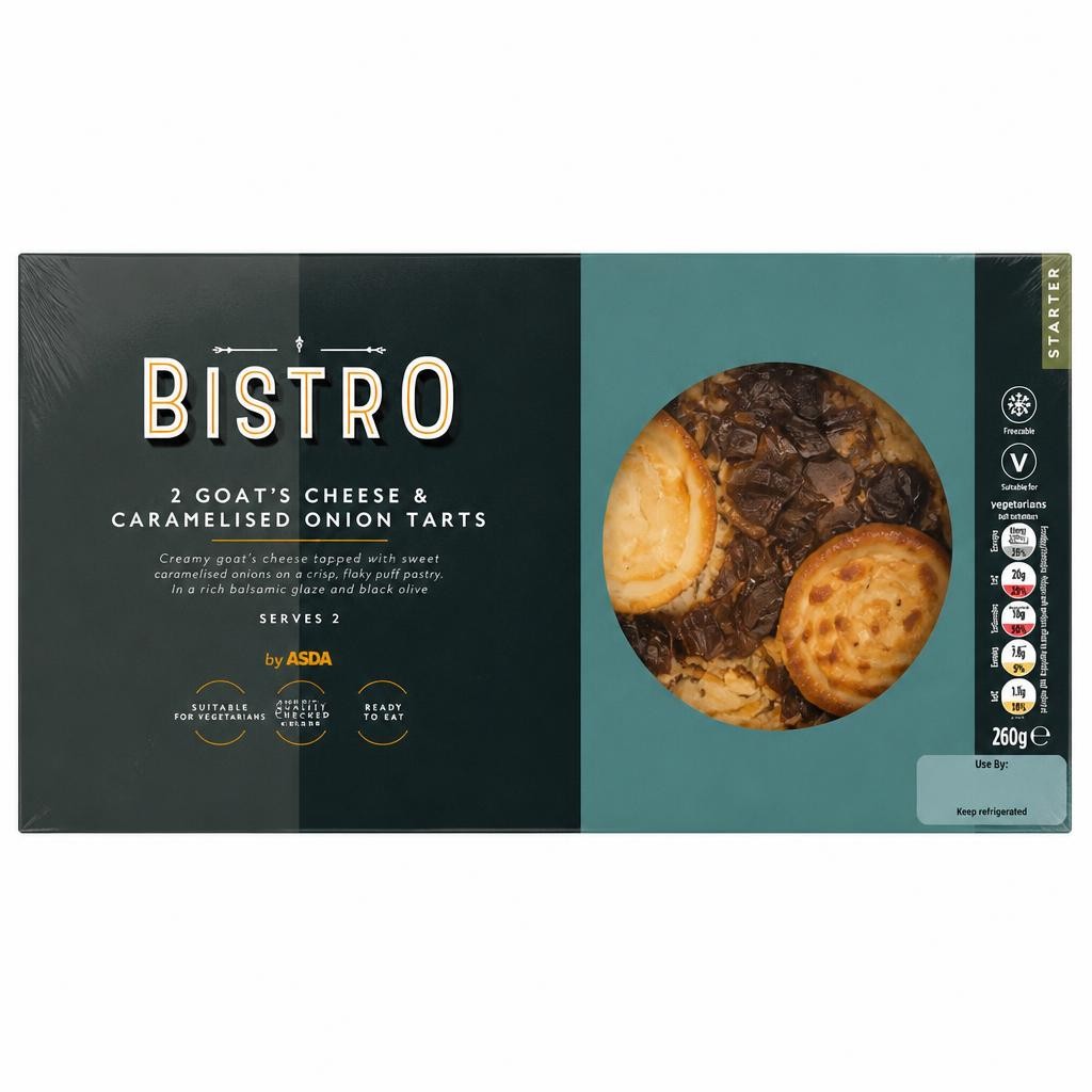 Bistro by ASDA Bistro 2 Goat's Cheese & Caramelised Onion Tarts 280g