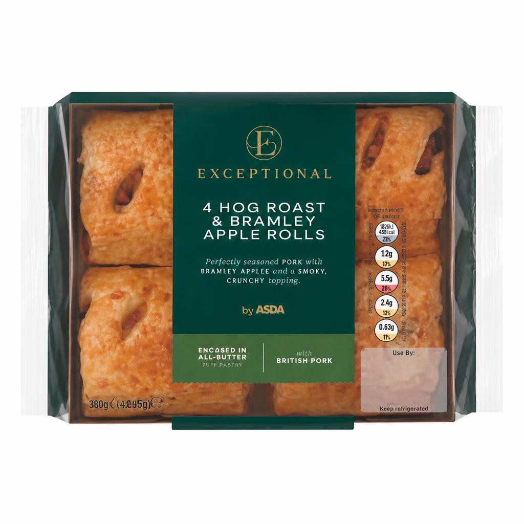Exceptional by ASDA Hog Roast & Bramley Apple Rolls 4 x 47g (188g)