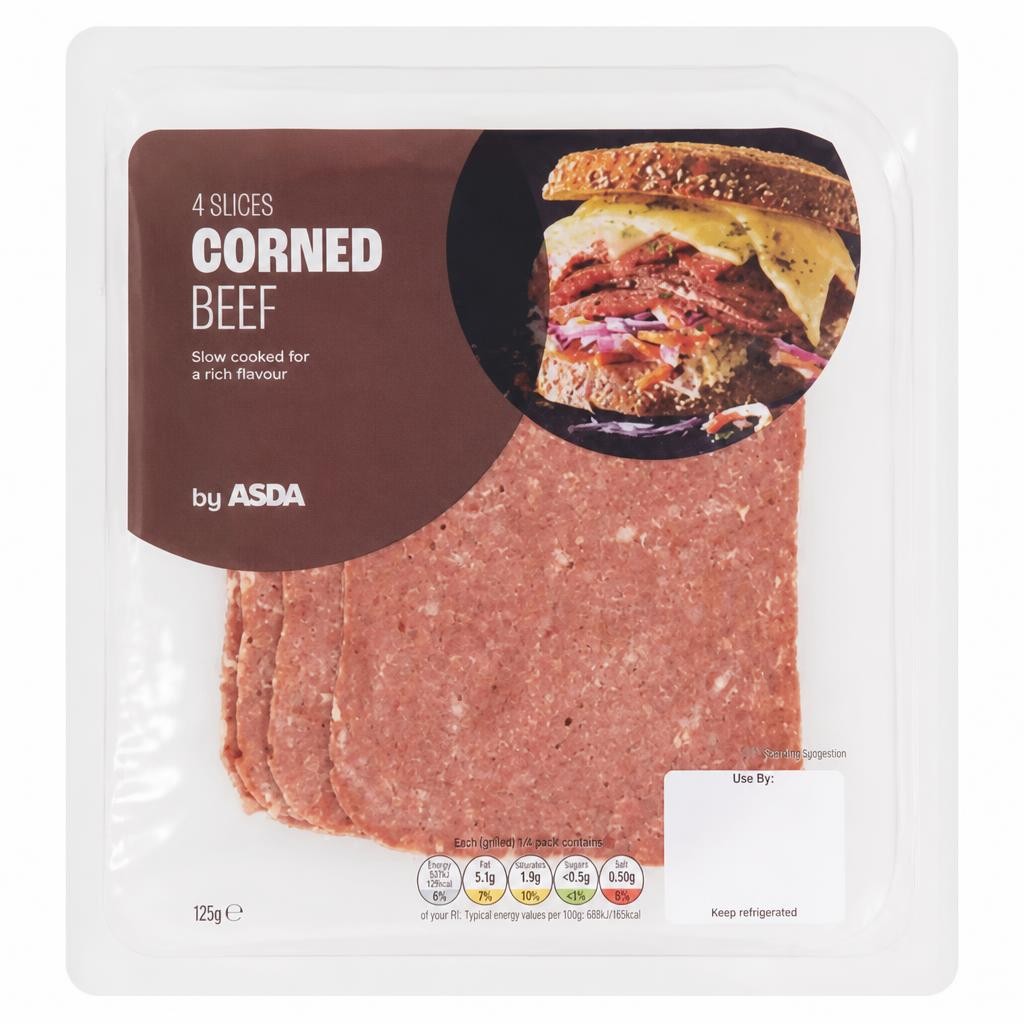 ASDA 4 Slices Corned Beef 125g