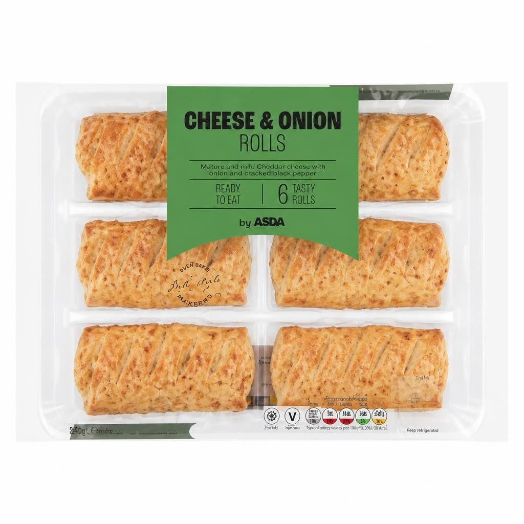 ASDA Cheese & Onion Rolls 6 x 60g (360g)