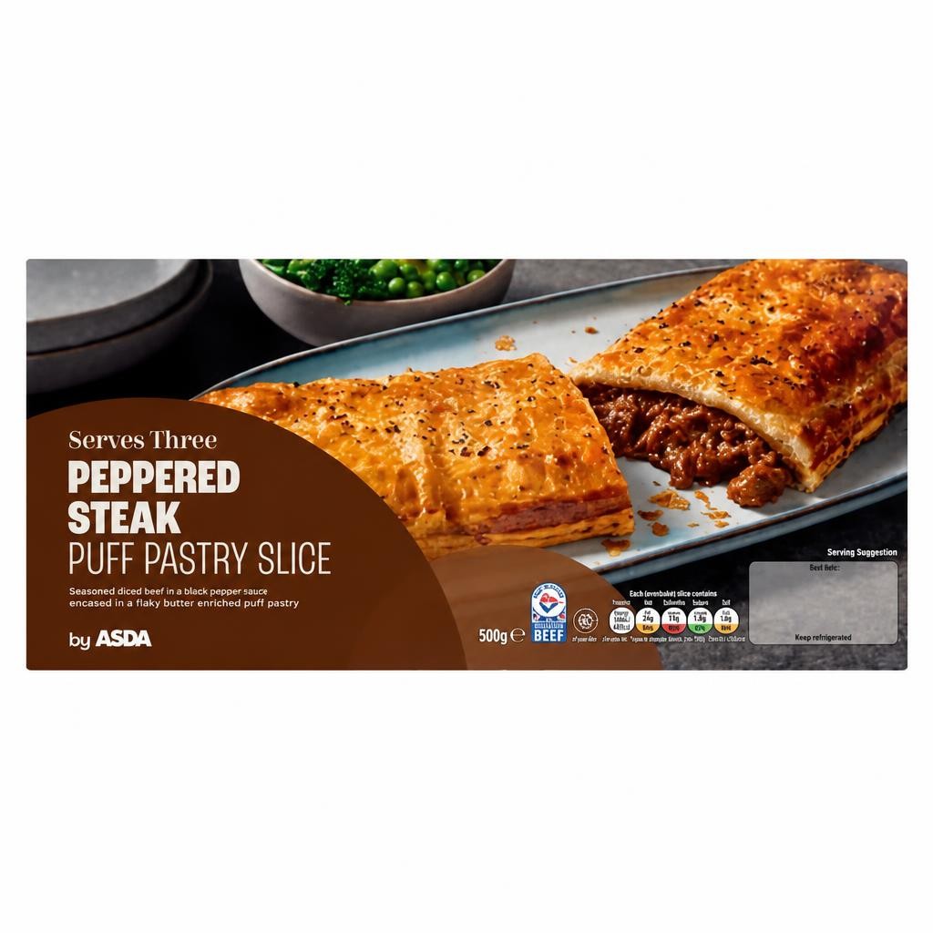 ASDA Peppered Steak Puff Pastry Slice 500g