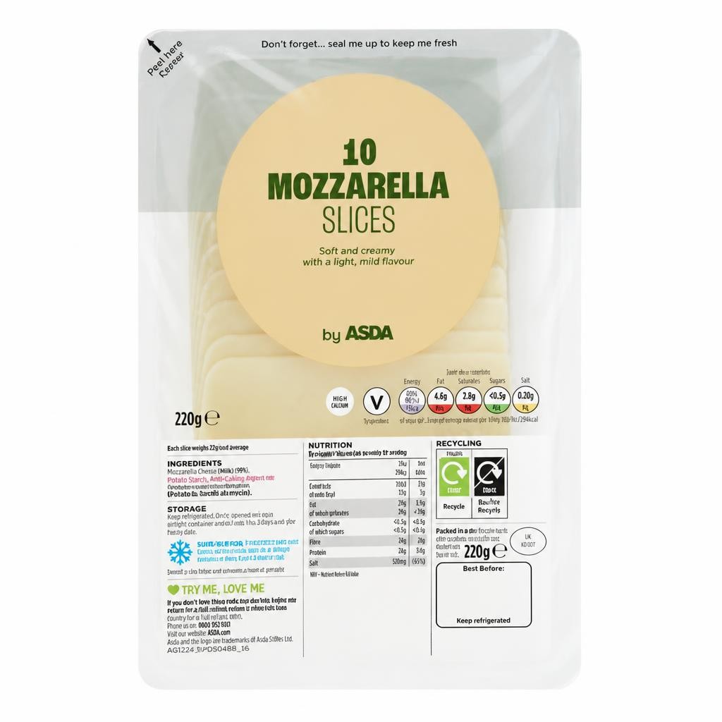 ASDA 10 Mozzarella Slices 220g