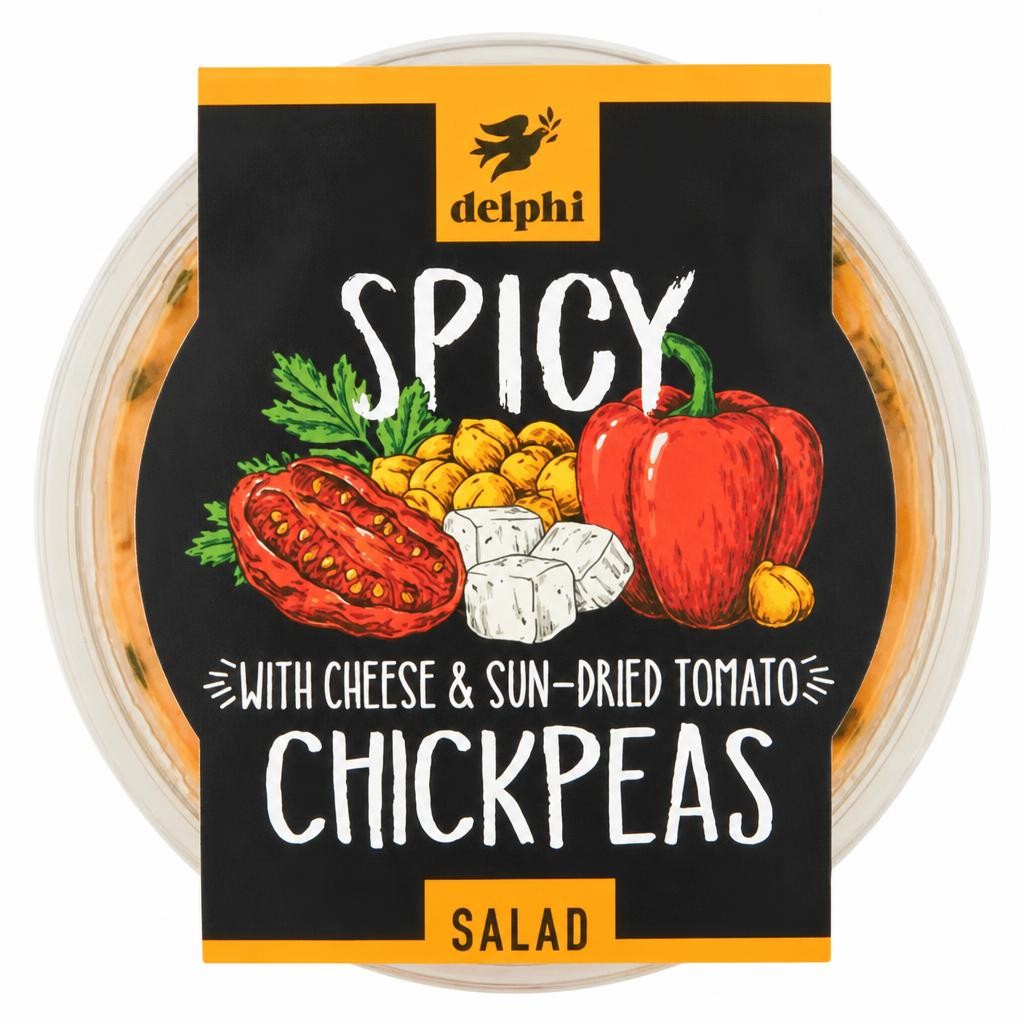 Delphi Spicy with Cheese & Sun-Dried Tomato Chickpeas Salad 220g
