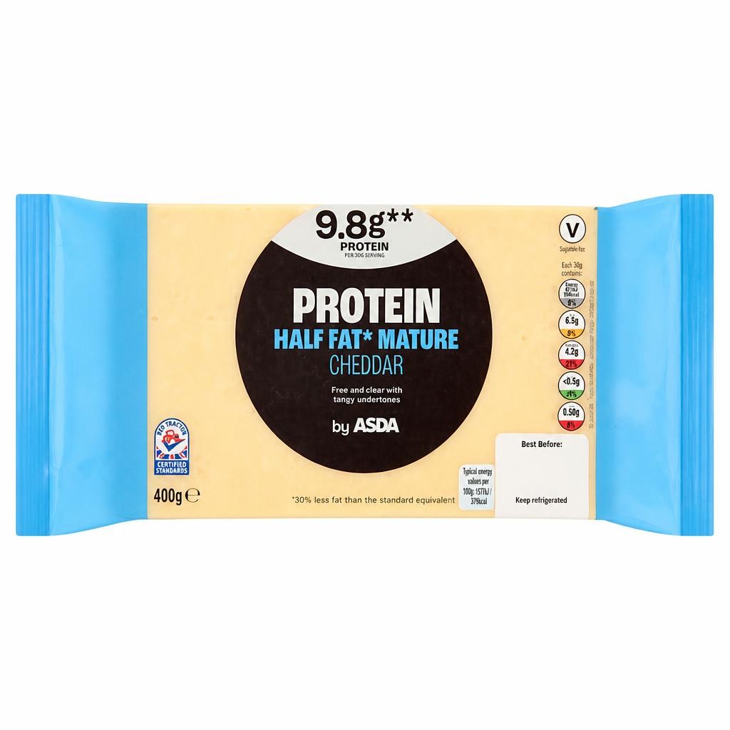 ASDA Protein Half Fat Mature Cheddar 400g