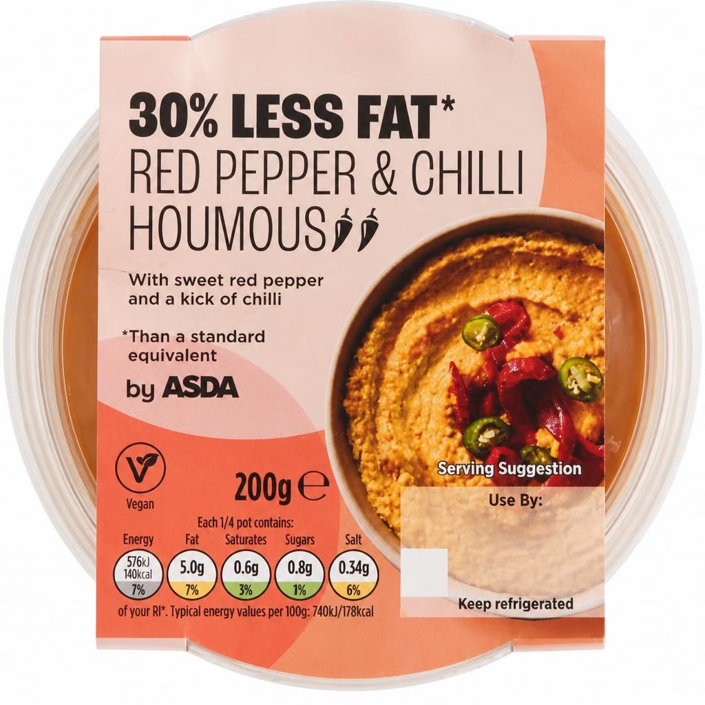 ASDA Red Pepper & Chilli Houmous 200g